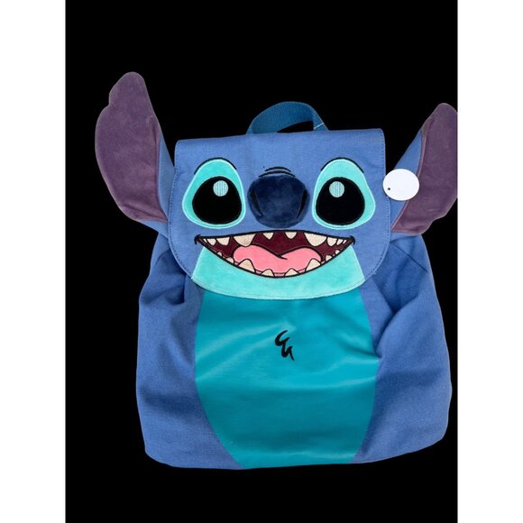 Disney Stitch Character-Themed Blue Backpack With Flap Closure Adjustable Straps - Picture 2 of 6